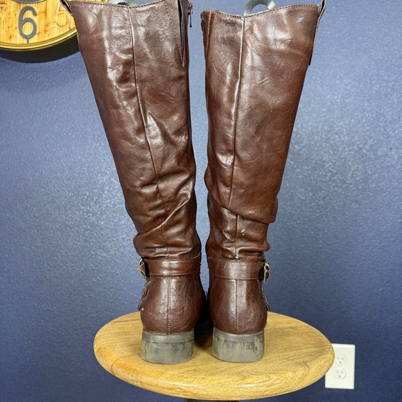 White Mountain Latigo Brown Knee High Slouchy Boots, Size 9 - Picture 4 of 11